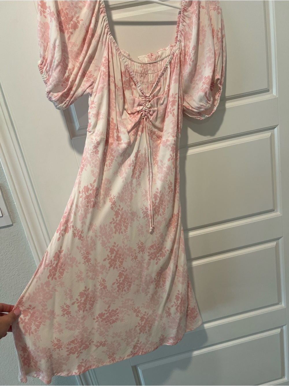 Women’s Pink Floral Satin Dress